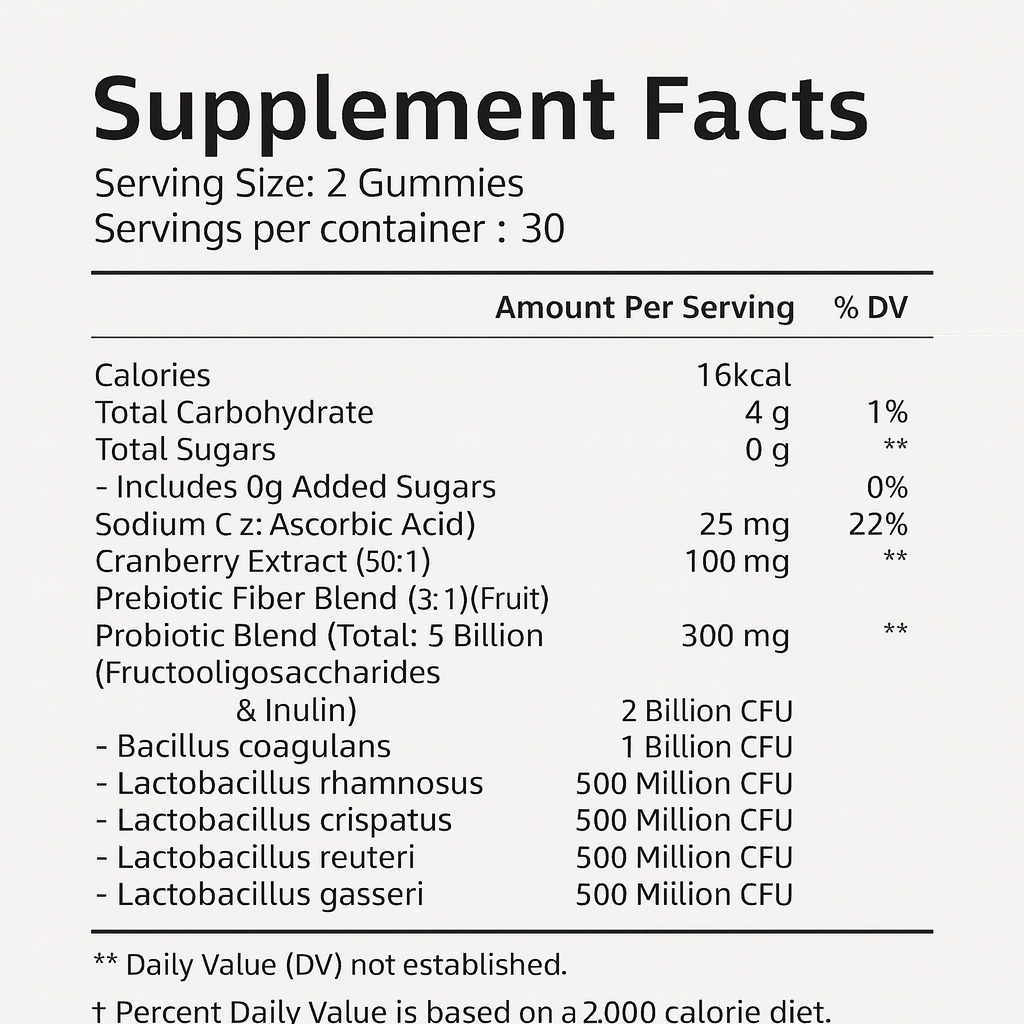 Nubia™ Cranberry Probiotic Gummies