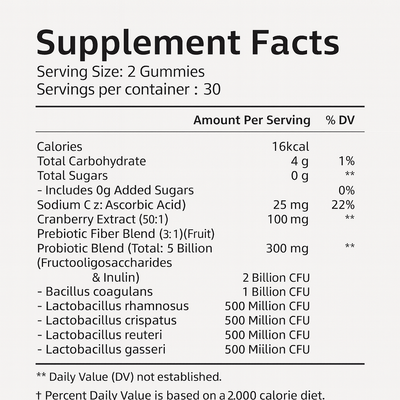 Nubia™ Cranberry Probiotic Gummies